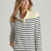 Outerwear Millers | Millers Long Sleeve Half Placket Stripe Top