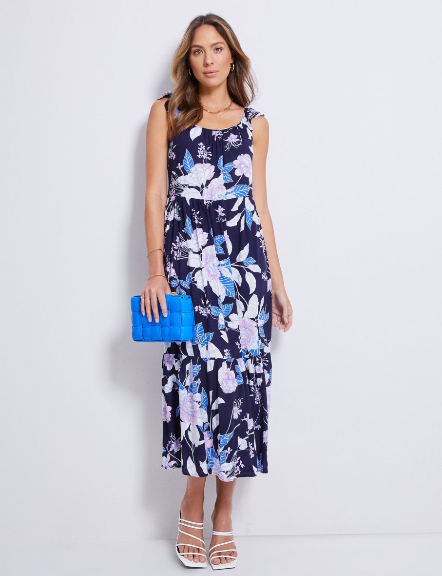 Dresses Katies | Katies Flutter Cap Sleeve Tiered Maxi Dress