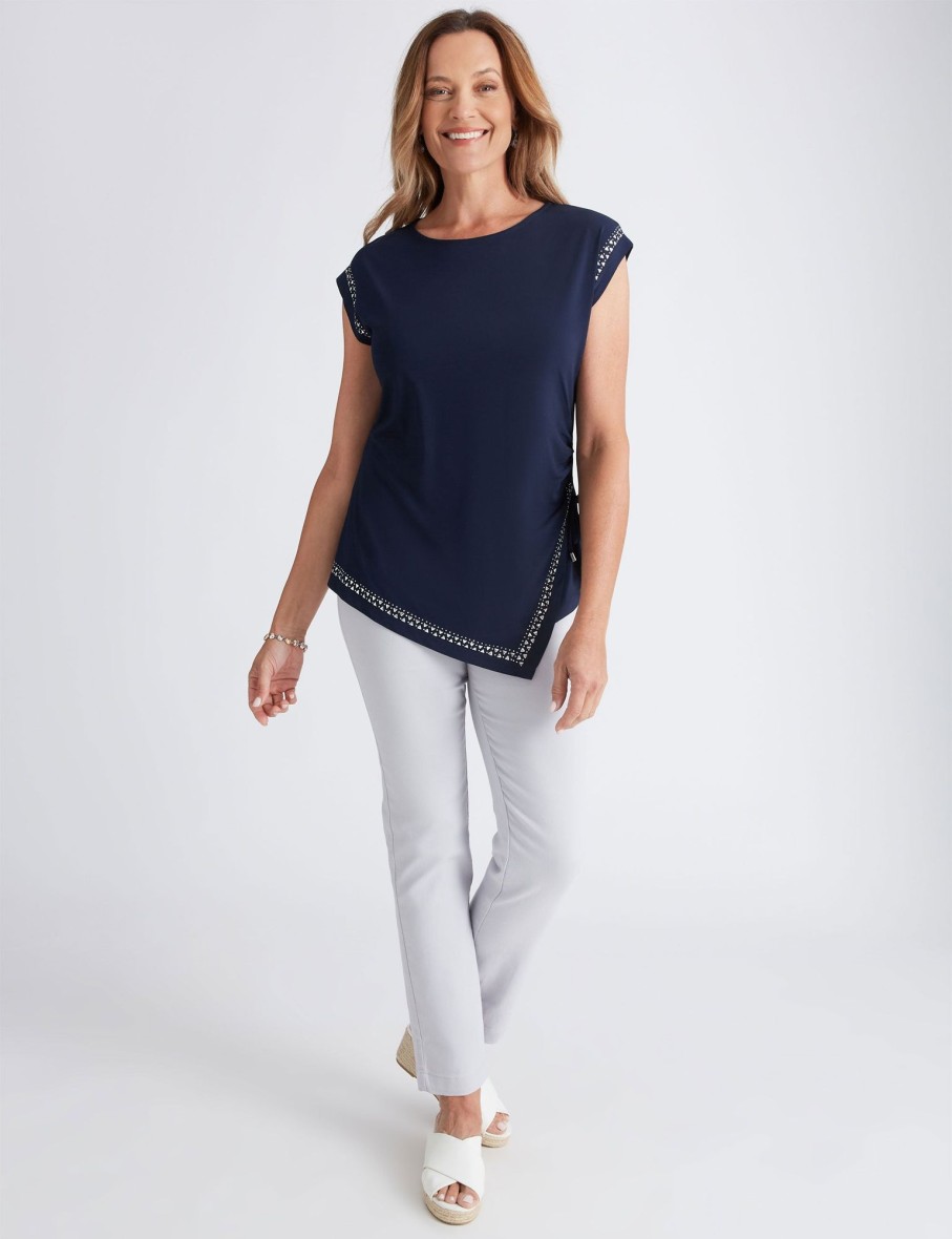 Tops Millers | Millers Mock Wrap Knitwear Top With Heatseal