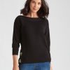 Knitwear Katies | Katies 3/4 Button Side Knitwear Top