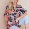 Tops NoniB | Frill Hem Printed Shirt