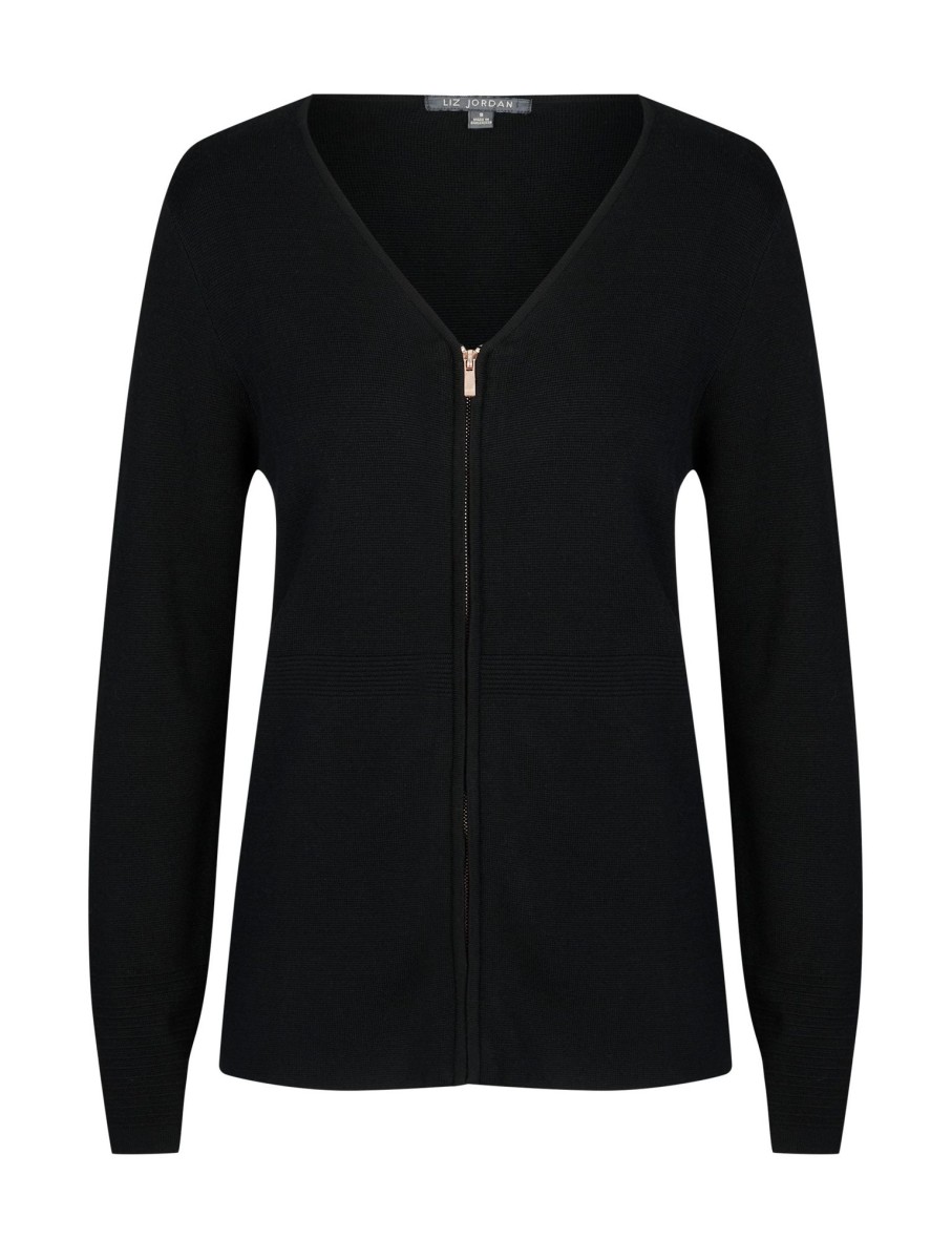 Knitwear LizJordan | Liz Jordan L/S Zip Front Jumper