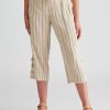 Bottoms Rockmans | Rockmans Crop Woven Eyelet Detail Pants