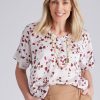 Tops NoniB | Noni B V-Neck Woven Printed Top