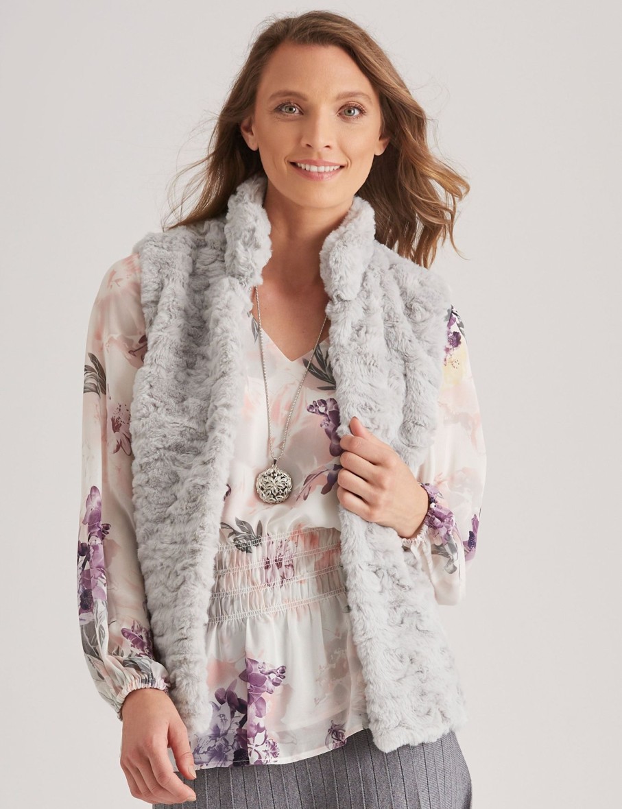 Outerwear NoniB | Noni B Faux Fur Vest