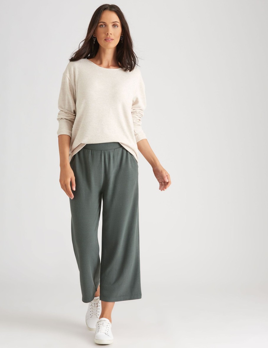 Bottoms Katies | Katies Fluffy Knitwear Leisure Crop Pants