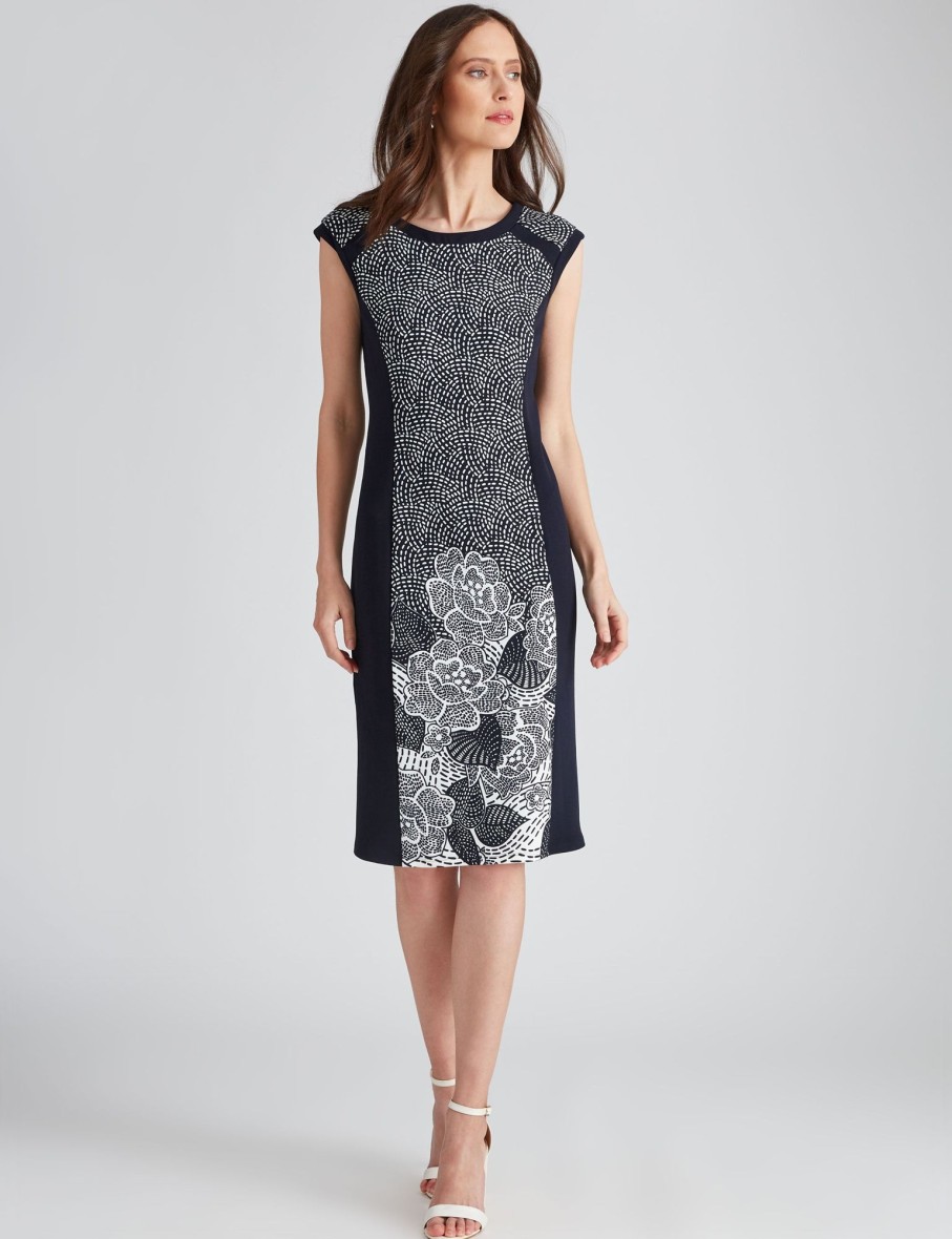 Dresses NoniB | Noni B Printed Panel Pencil Dress