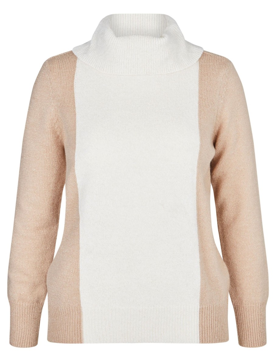 Knitwear LizJordan | Liz Jordan Cowl Neck Lurex Knitwear Top