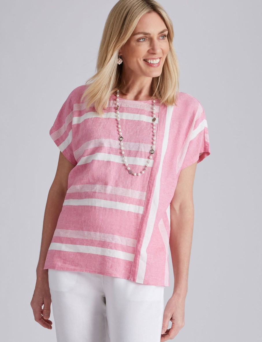 Tops NoniB | Noni B Stripe Linen Top