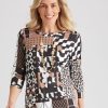 Tops NoniB | Noni B Printed Long Sleeve Knitwear Top