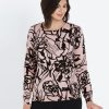 Knitwear LizJordan | Liz Jordan L/S Rose Print Knit Jumper