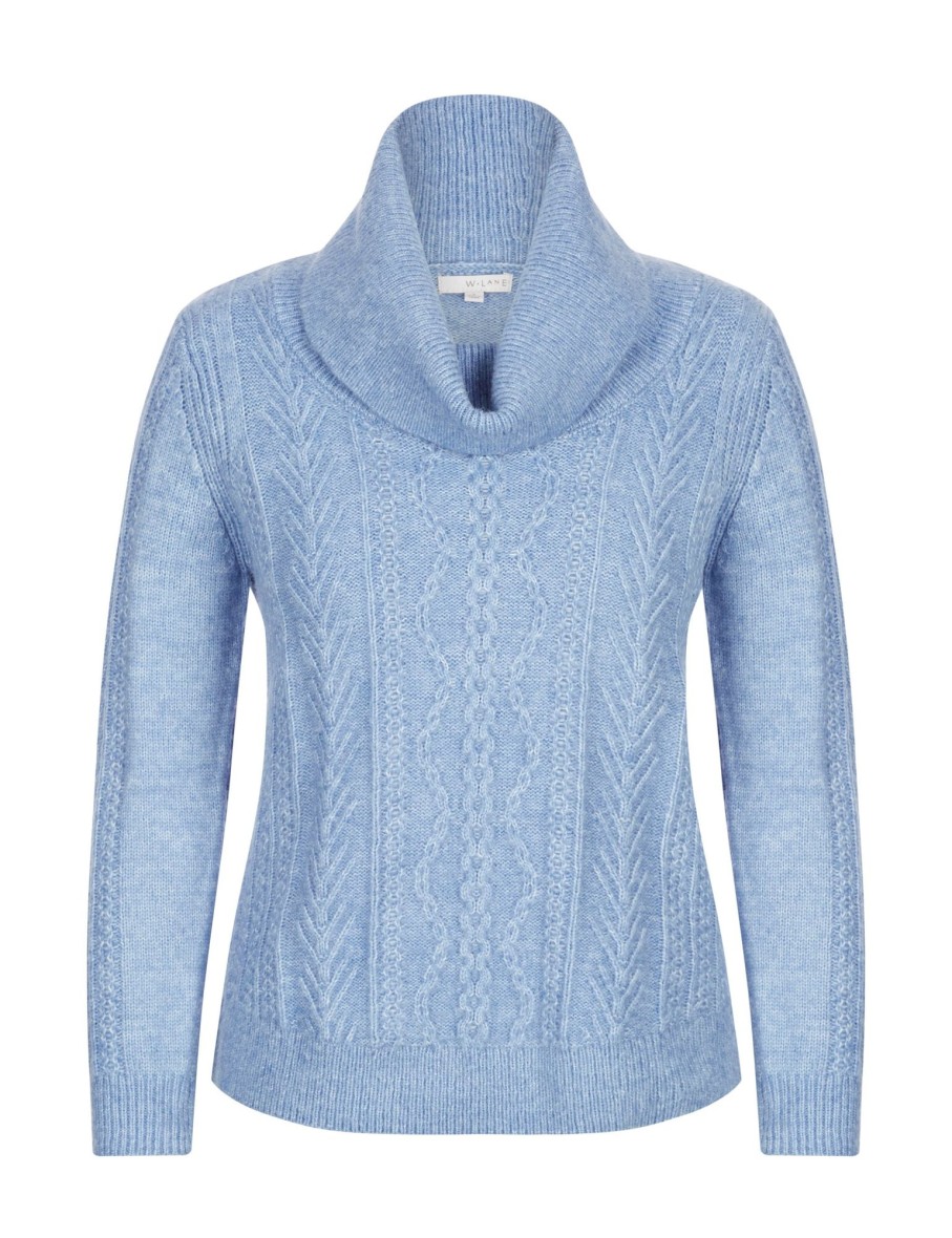 Knitwear WLane | W.Lane Cable Cowl Neck Zip Pullover