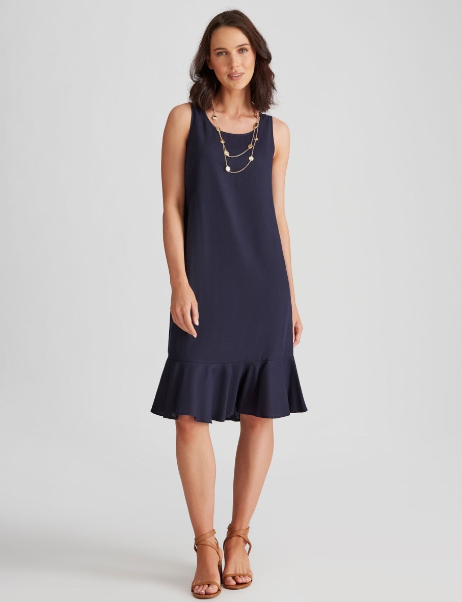 Dresses Katies | Katies Linen Blend Flounce Hem Dress