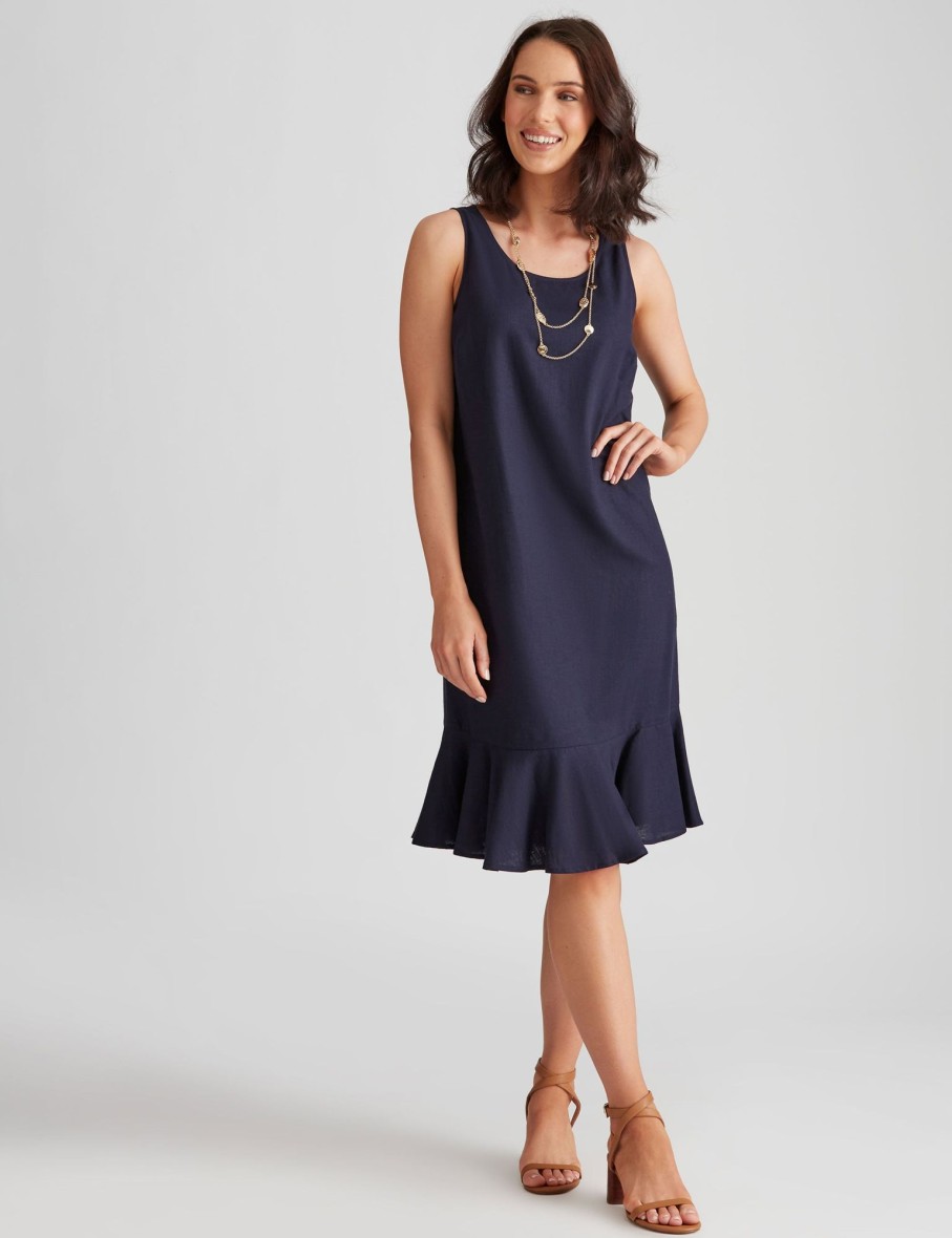 Dresses Katies | Katies Linen Blend Flounce Hem Dress