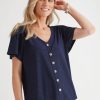 Tops Millers | Millers Knit Broidery Top With Frill Sleeve