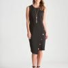 Dresses LizJordan | Liz Jordan Sleeveless Angled Button Dress