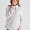 Outerwear Rockmans | Rockmans Long Sleeve Fleece Half Zipped Jumper