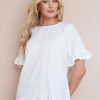 Tops NoniB | Noni B Frill Hem Linen Top