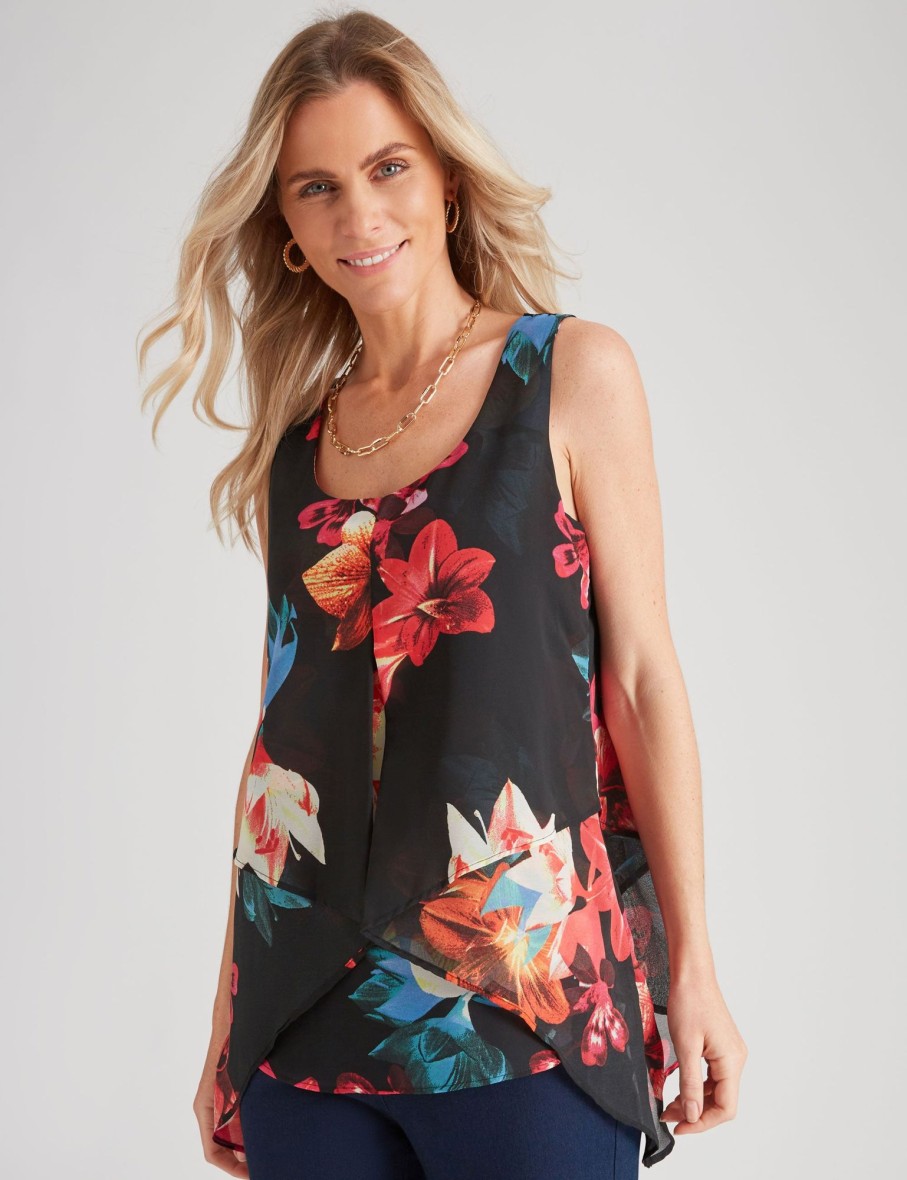 Tops Millers | Millers Sleeveless Smart Layered Print Cami