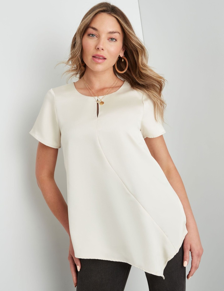 Tops Rockmans | Rockmans Sleeveless Woven Asymmetric Top