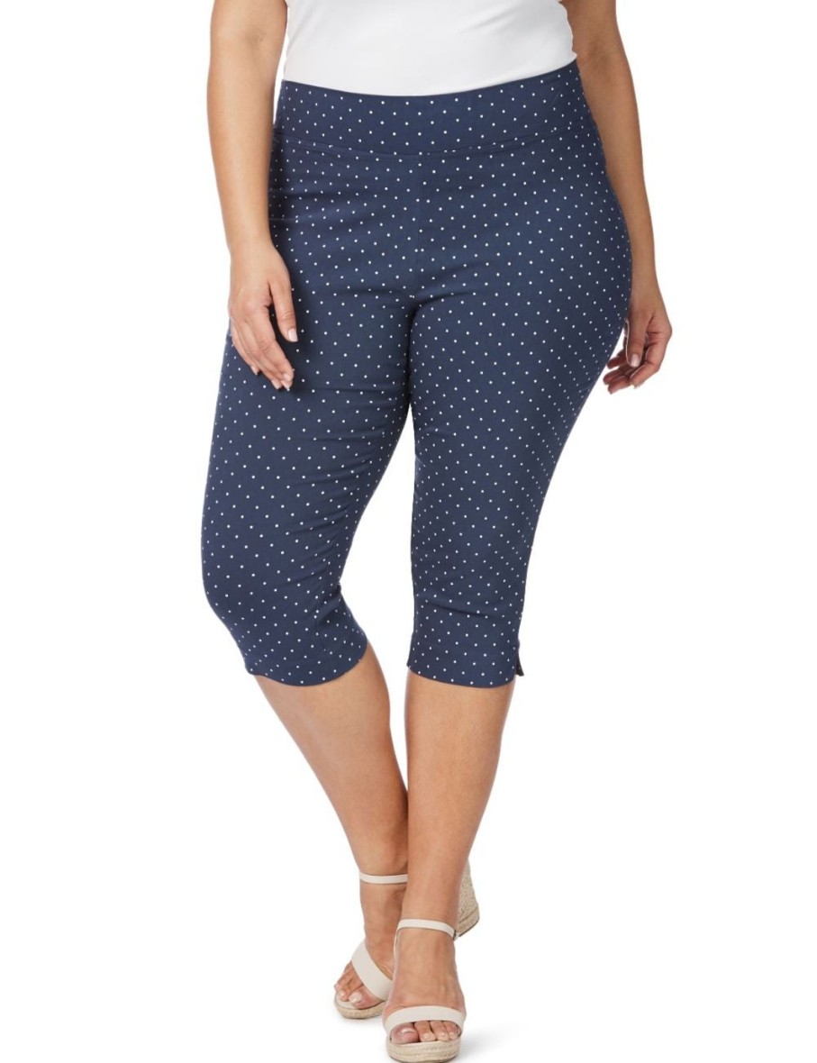 Bottoms Beme | Beme Capri Mono Polka Dot Bengaline Pants