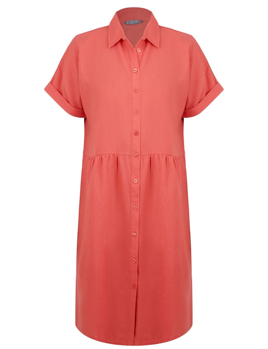 Dresses Katies | Katies Linen Tiered Shirt Dress