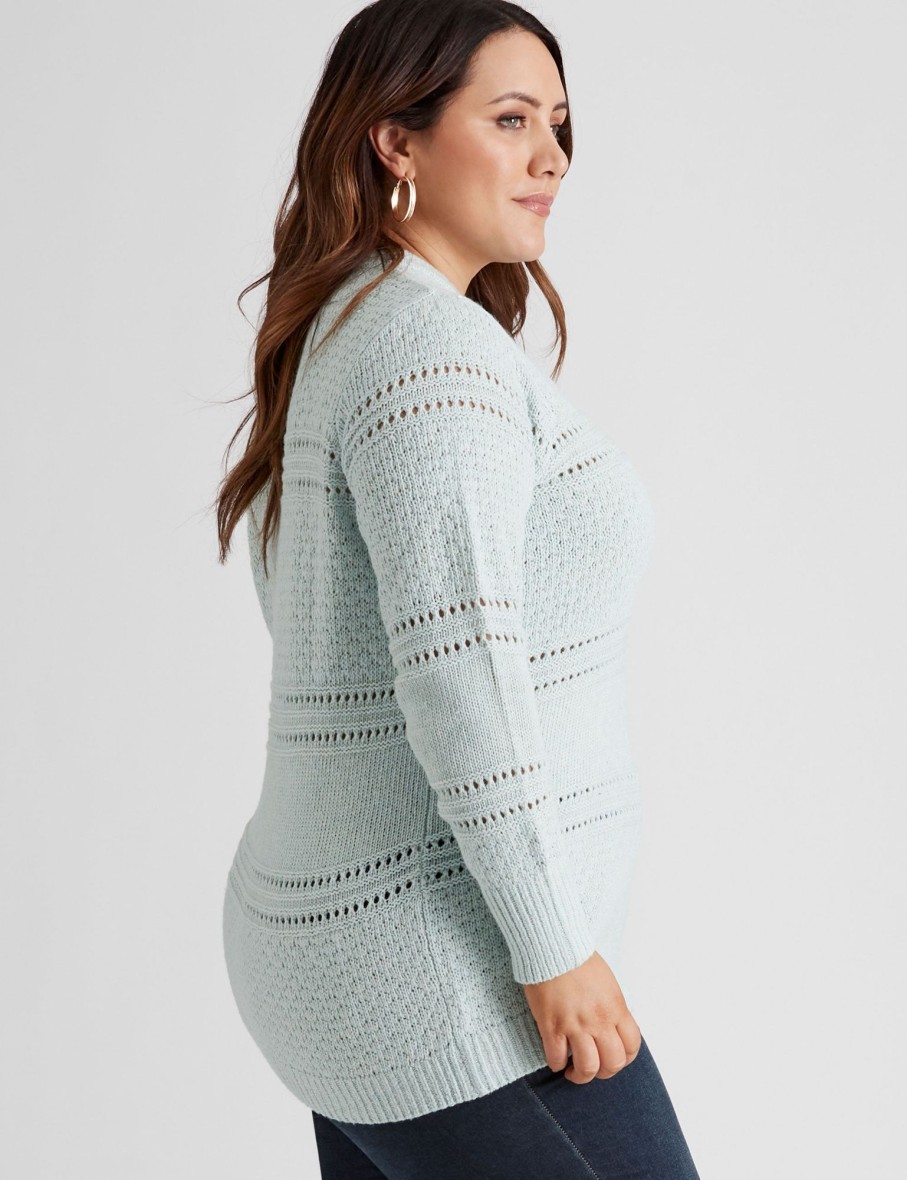 Knitwear Beme | Beme Crewe Neck Pointelle Jumper