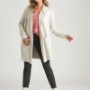 Outerwear Rockmans | Rockmans Long Sleeve Faux Leather Trim Cardigan