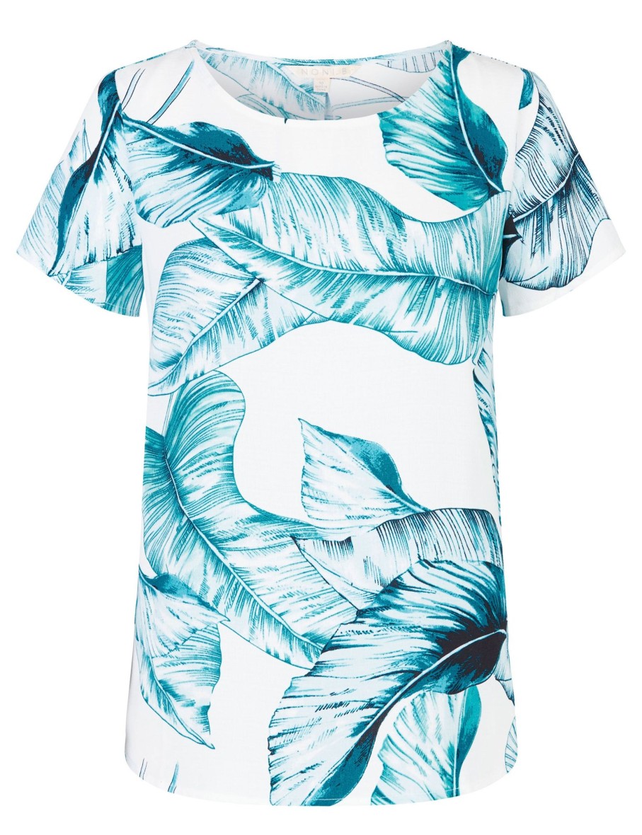 Tops NoniB | Short Sleeve Large Leaf Top