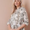 Tops NoniB | Floral Nehru Collar Shirt