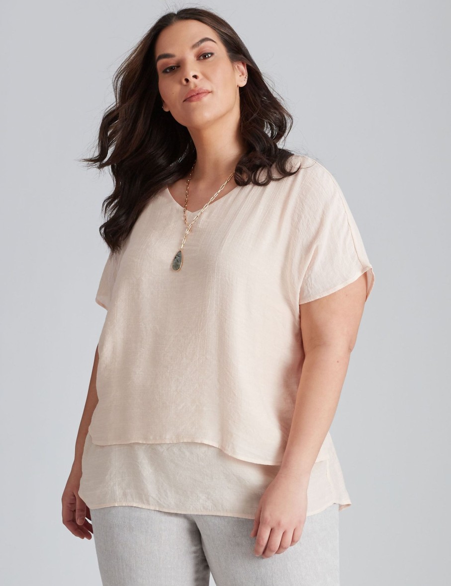 Tops Autograph | Autograph Extended Sleeve Double Layer V Neck Top