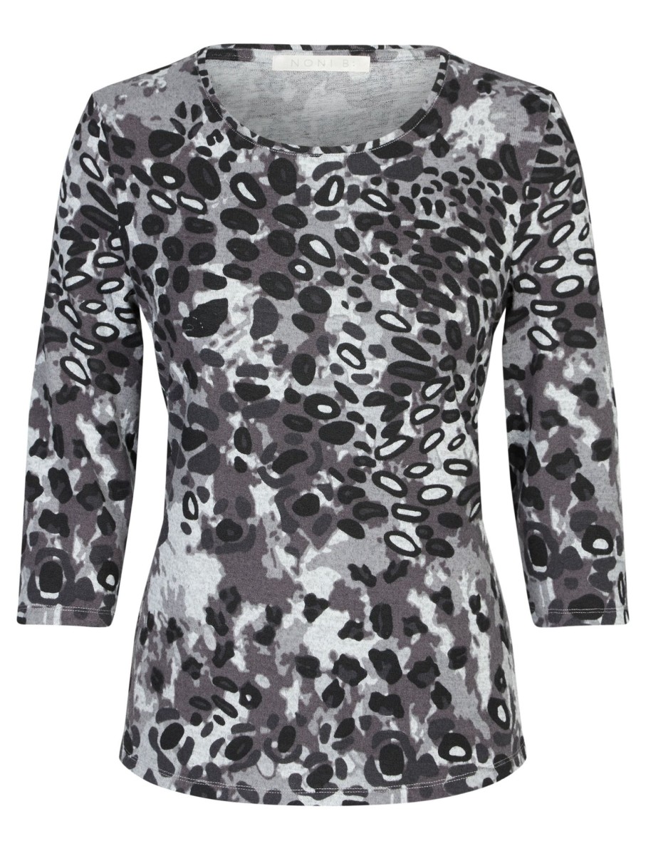 Tops NoniB | Noni B Knitwear Animal Print Top