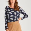 Tops WLane | W.Lane Printed Drape Neck Blouse