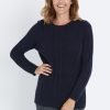 Knitwear Millers | Millers Long Sleeve Cable Stitch Button Shoulder Jumper