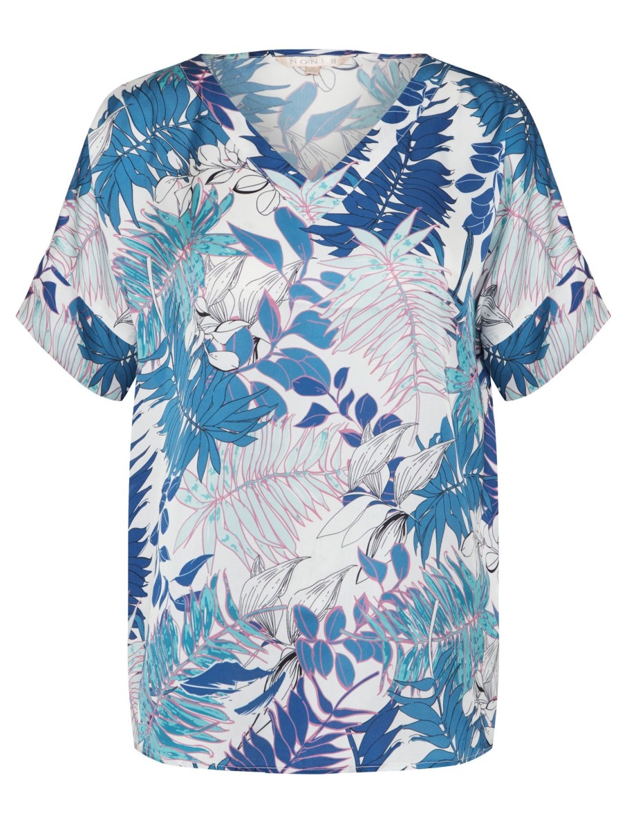 Tops NoniB | Noni B V-Neck Woven Printed Top