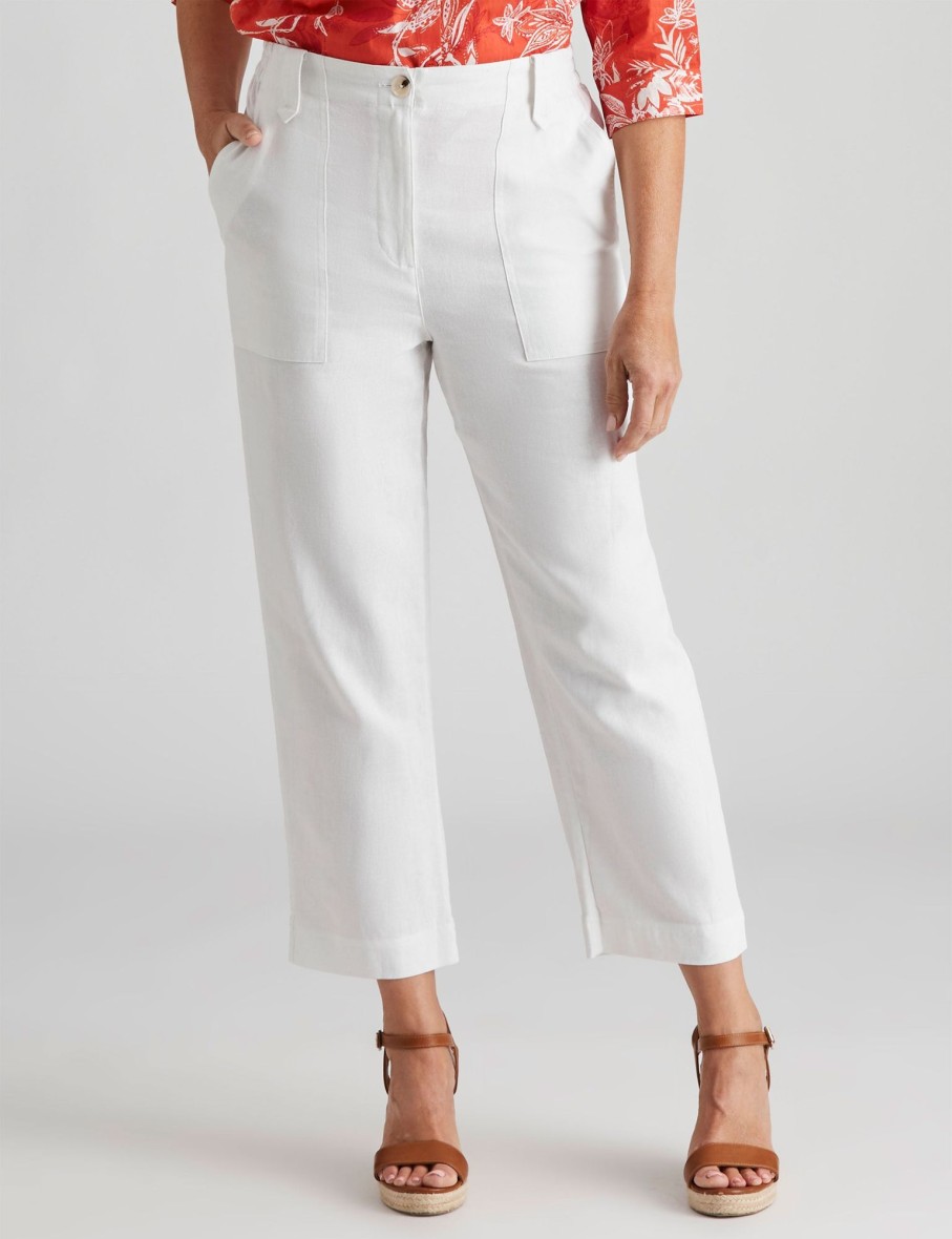 Bottoms Millers | Miller Ankle Length Linen Blend Pants