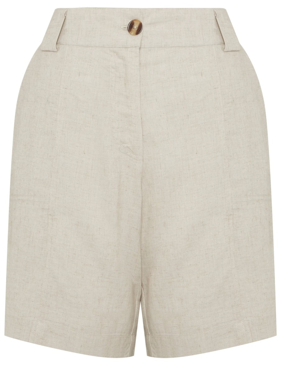 Bottoms Katies | Katies Linen Blend Pocket Detail Shorts