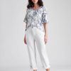 Bottoms Katies | Katies Linen Blend Roll Up Pants