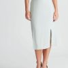 Bottoms Rockmans | Rockmans Belted Linen Midi Skirt