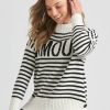 Knitwear Rockmans | Rockmans Long Sleeve Stripe Amour Jumper