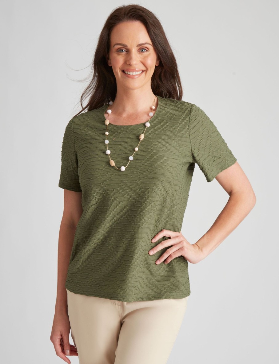 Tops Millers | Millers Short Sleeve Textured Scoop Neck Top