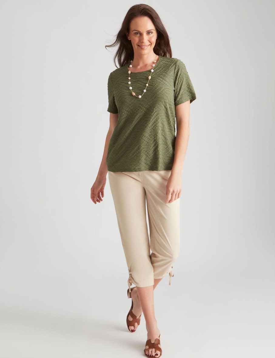 Tops Millers | Millers Short Sleeve Textured Scoop Neck Top