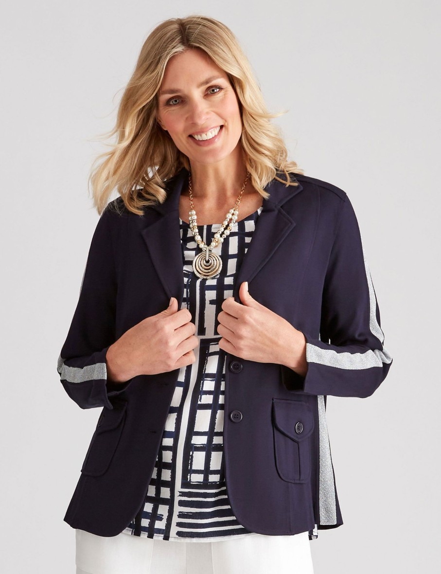 Outerwear NoniB | Noni B Ponte Lurex Jacket