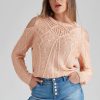 Knitwear Rockmans | Rockmans Cold Shoulder Bobble Knitwear Top