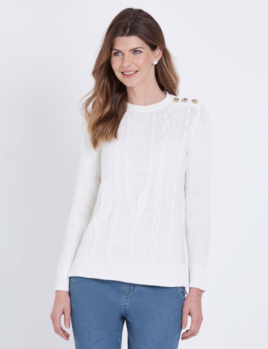 Knitwear WLane | W.Lane Button Cable Knitwear Pullover Jumper