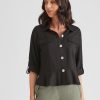 Outerwear Katies | Katies Linen Blend Peplum Jacket