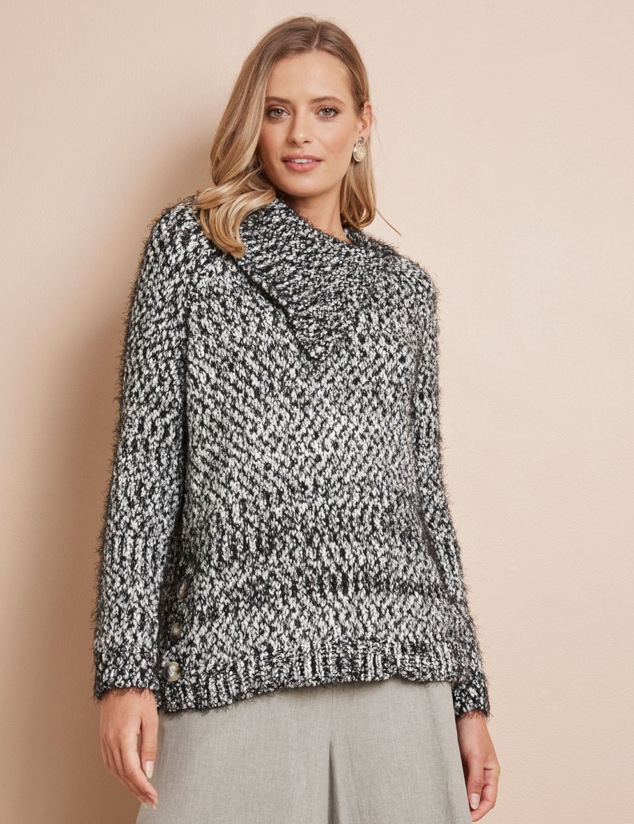 Knitwear WLane | W.Lane Side Button Boucle Jumper