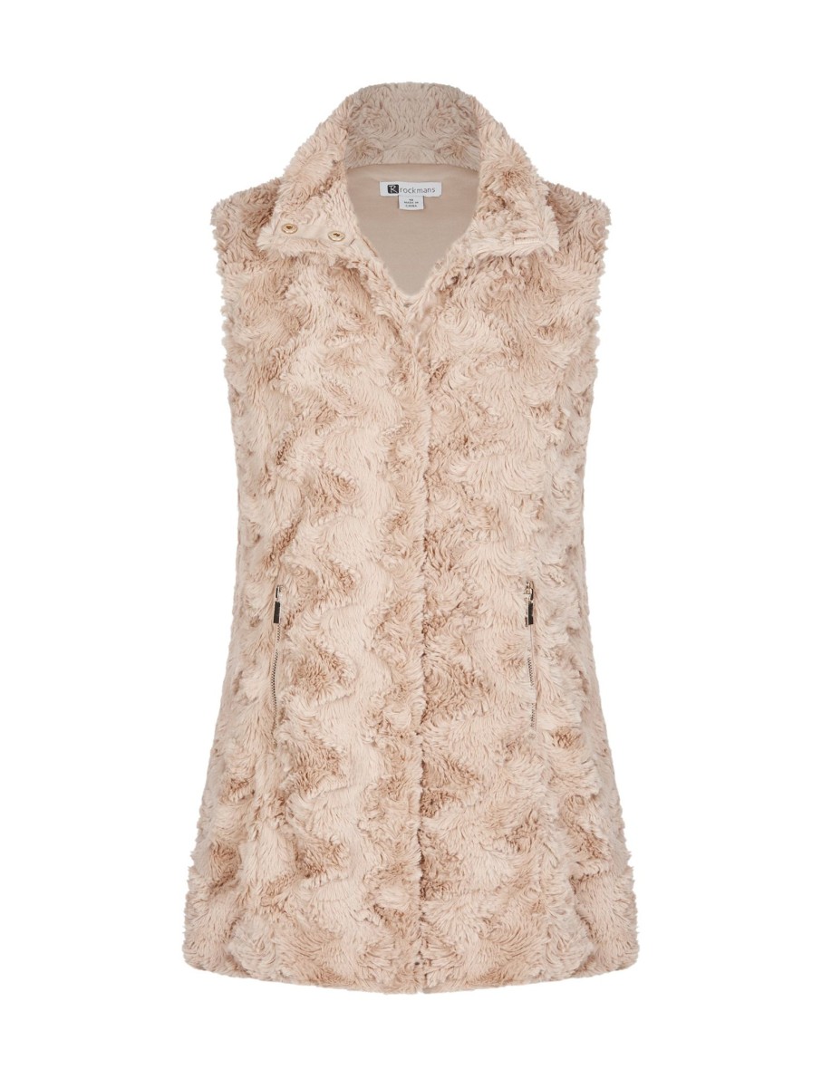 Outerwear Rockmans | Rockmans Teddy Gilet Top