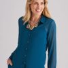 Tops NoniB | Noni B Long Sleeve Collared Blouse