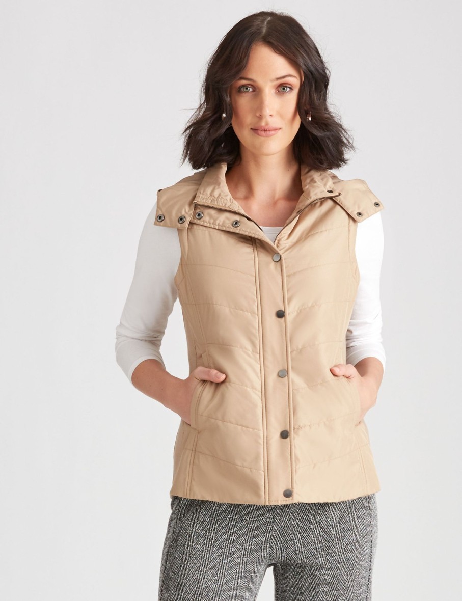 Outerwear Katies | Katies Rib Puffer Vest